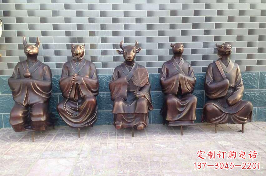 北京铜雕兽首人身十二生肖雕塑