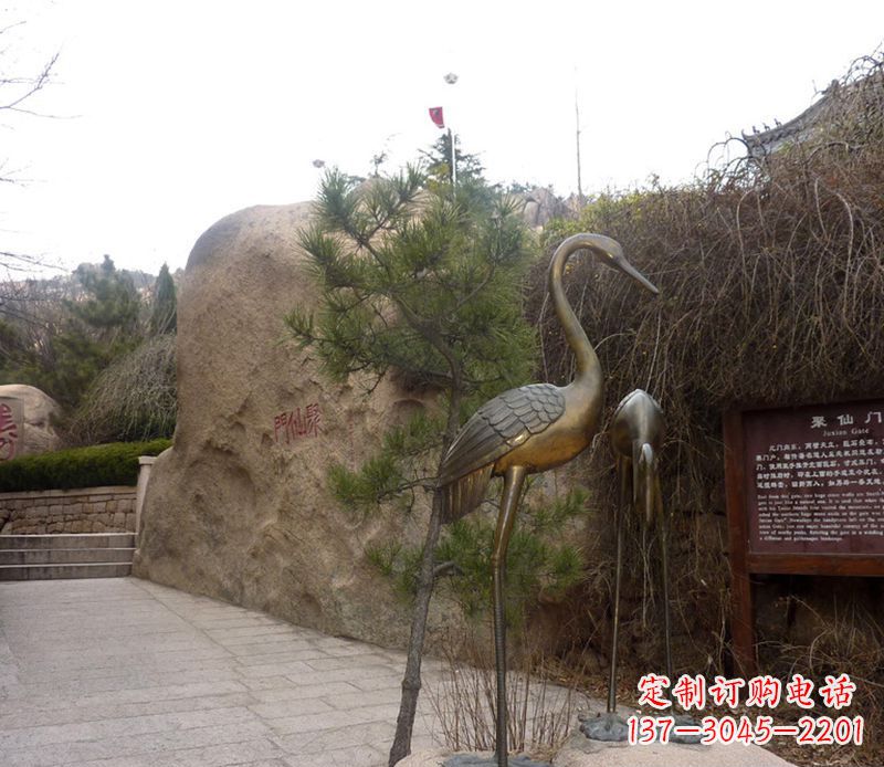 北京铜雕仙鹤