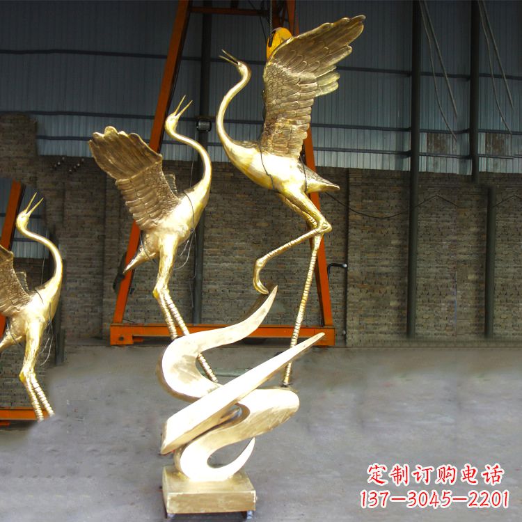 北京铜雕仙鹤景观雕塑