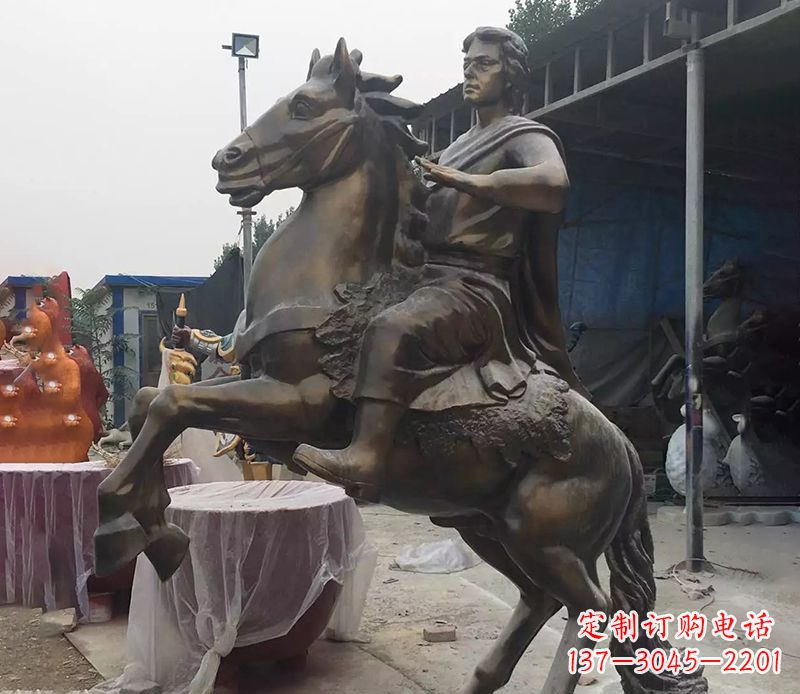 北京铜雕现代骑马人物公园景观