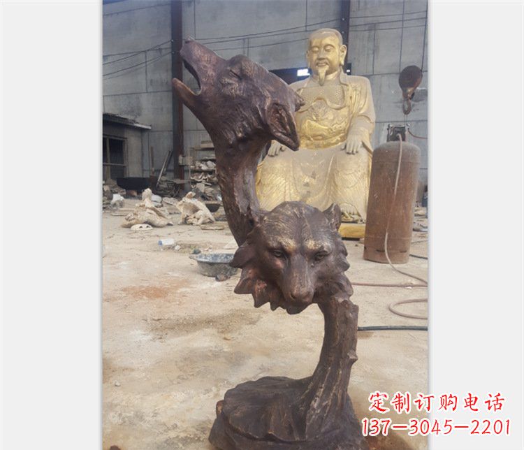 北京铜雕园林金钱豹动物雕塑
