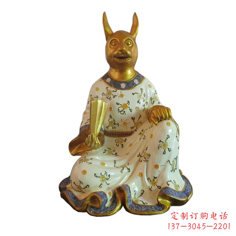 北京兔-玻璃钢彩绘生肖雕塑
