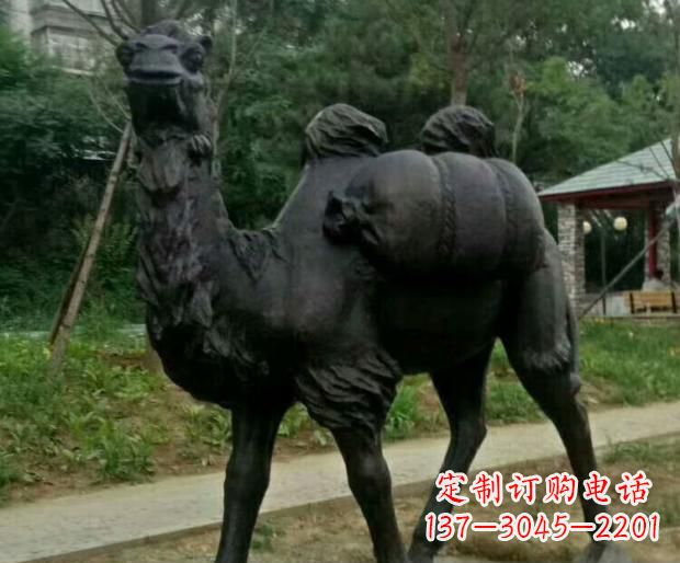 北京驮行李的骆驼铜雕