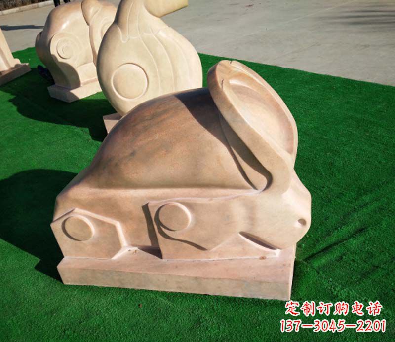北京晚霞红抽象十二生肖石雕