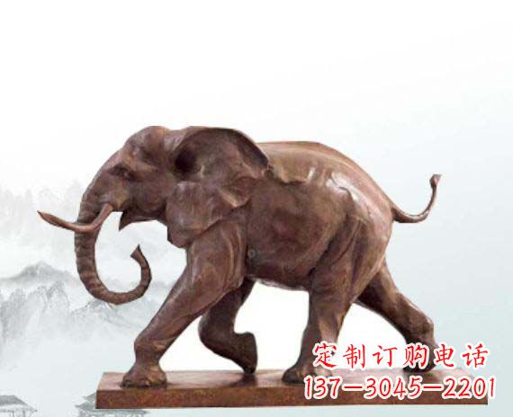 北京晚霞红大象公园动物石雕