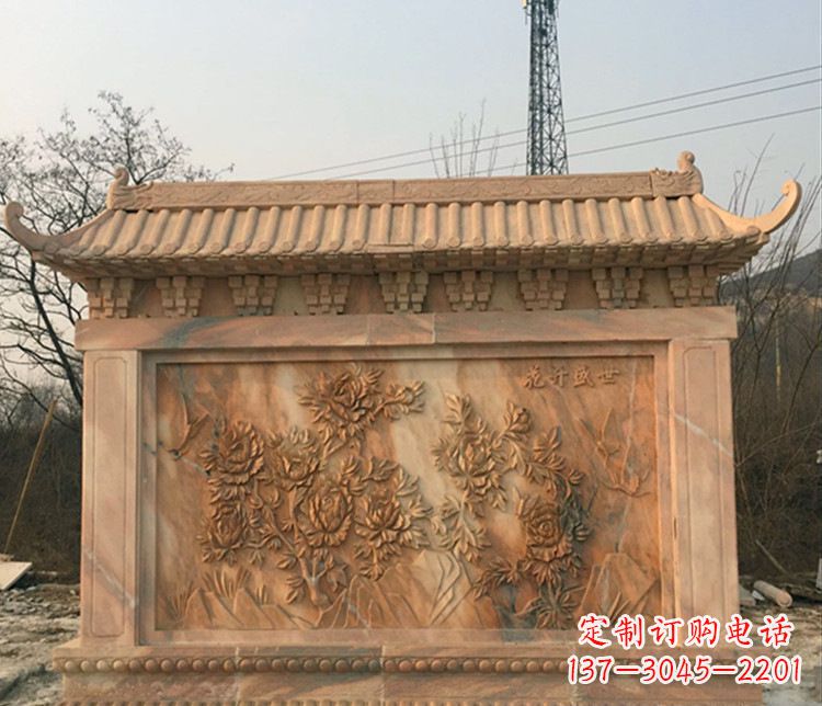 北京晚霞红公园影壁雕塑