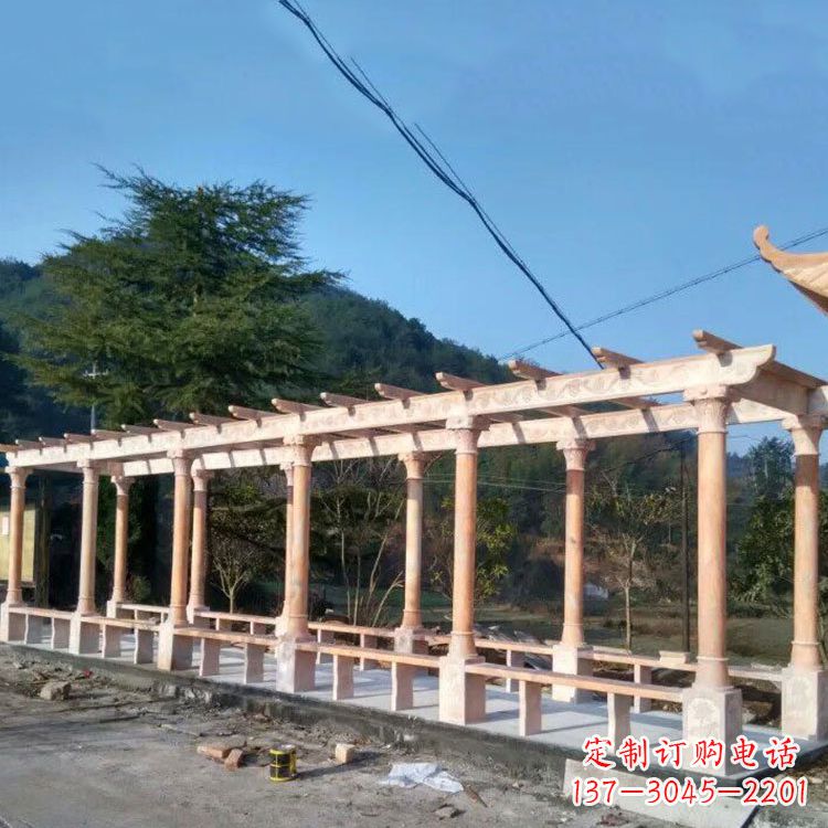北京晚霞红花架长廊
