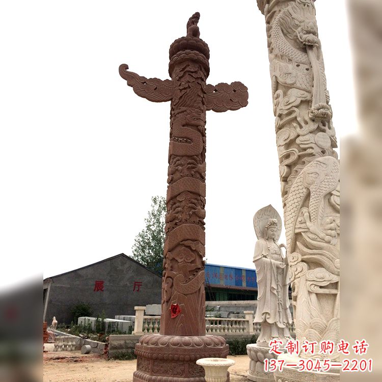 北京晚霞红华表石柱