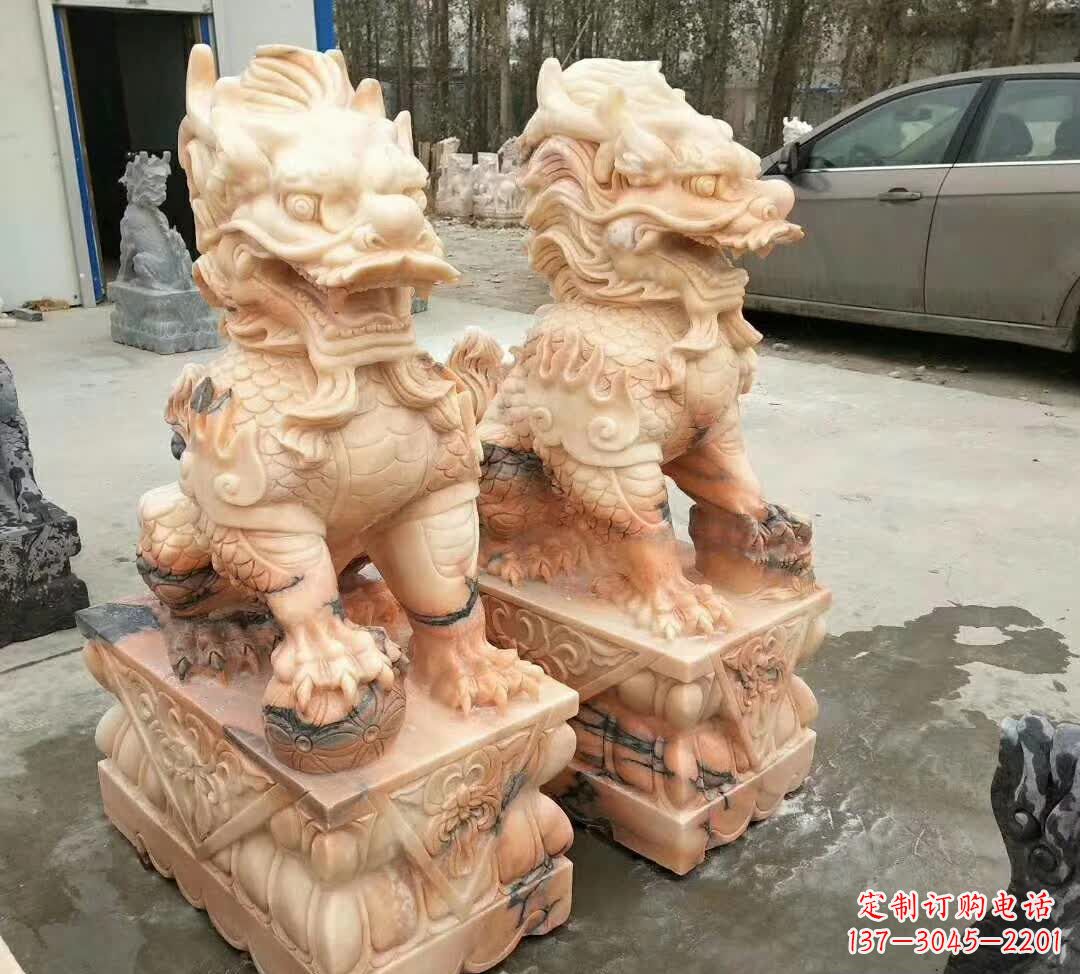 北京晚霞红酒店麒麟门墩