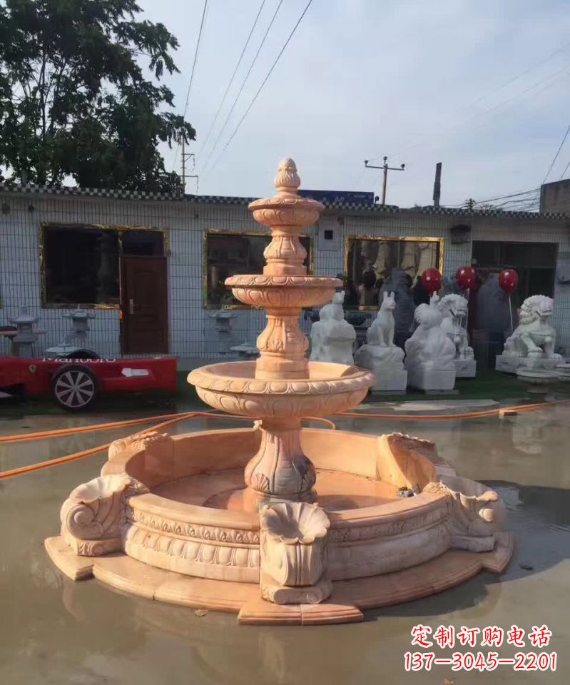 北京晚霞红欧式流水喷泉
