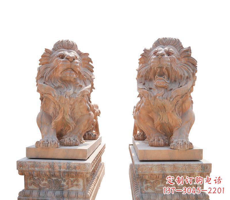 北京晚霞红欧式狮子雕塑