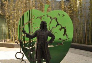 北京拿着苹果的牛顿西方名人铜雕