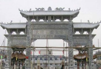 北京专业定制农村三门牌坊石雕