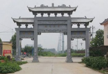 北京艺术雕塑牌坊精美装饰农村的美丽