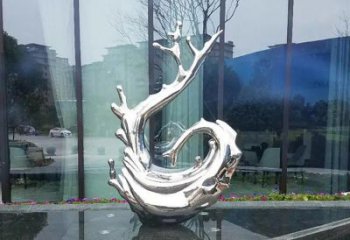 北京企业不锈钢海浪抽象雕塑
