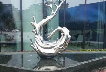 北京炫耀雕塑——不锈钢火苗抽象雕塑