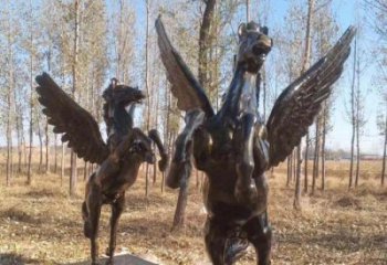 北京优雅传神的飞马铜雕