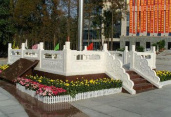 北京高端定制玉石汉白玉石雕广场升旗台