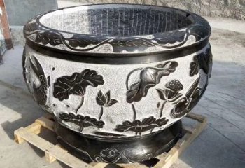 北京欣赏古典韵味，青石仿古水缸雕塑尽显典雅