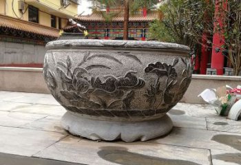 北京青石仿古风格鱼缸雕塑