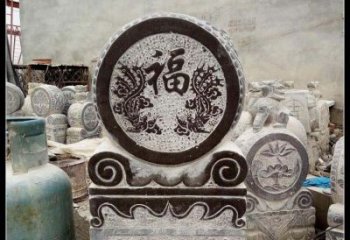 北京青石凤凰浮雕抱鼓石，精致历久弥新