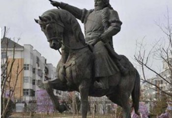 北京精致雕刻成吉思汗青铜骑马
