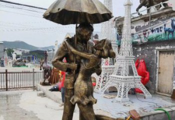 北京真爱永恒，浪漫情侣铜雕塑