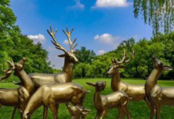 北京群雄逐鹿，高贵精美的鹿雕塑
