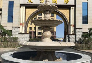 北京三层欧式喷泉石雕，为小区增添质感