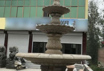 北京三层砂岩喷泉欧式石雕，定制专属你的雕塑
