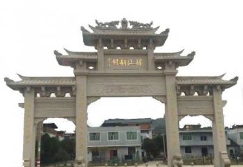 北京三门牌坊仿古石雕，雕刻精美传承传统