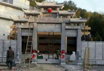 北京三门仿古石雕牌坊打造质感升级的精致建筑