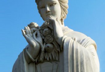 北京石榴之美——十二花神之五月石榴李氏汉白玉古代美女雕像