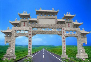 北京领雕塑定制大型牌楼雕塑