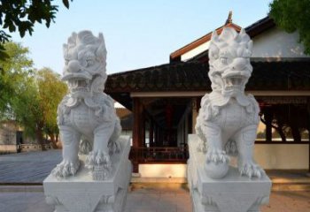 北京精美汉白玉麒麟雕塑