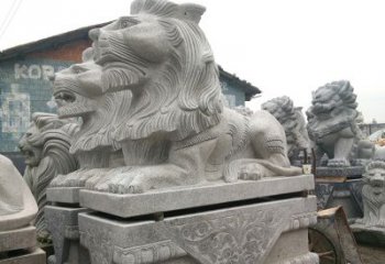 北京优质石雕汇丰狮子雕塑