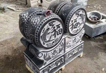 北京中领雕塑-石雕门墩貔貅抱鼓