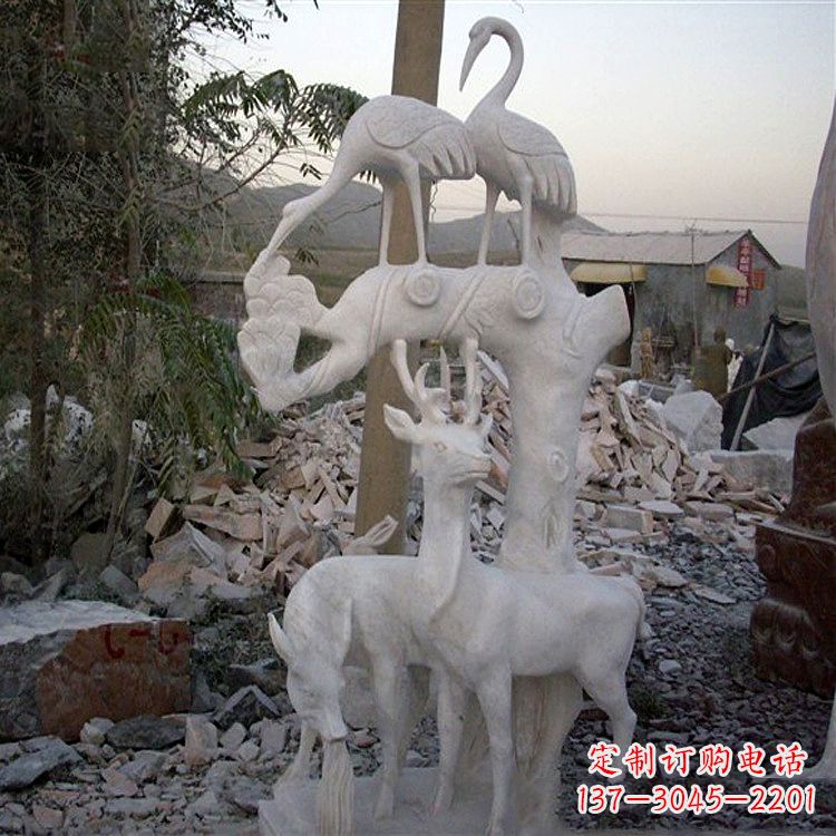 北京仙鹤石雕景观摆件