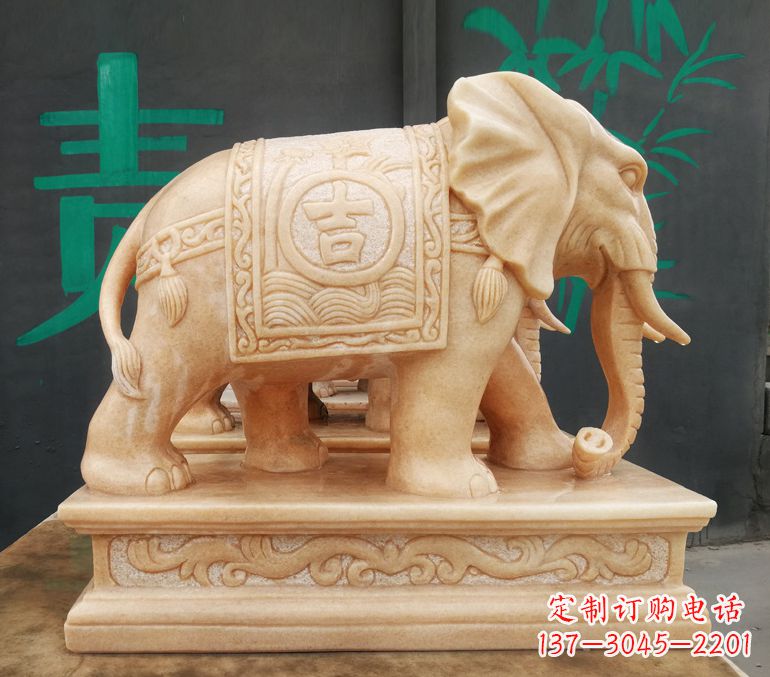 北京现代石雕大象雕像