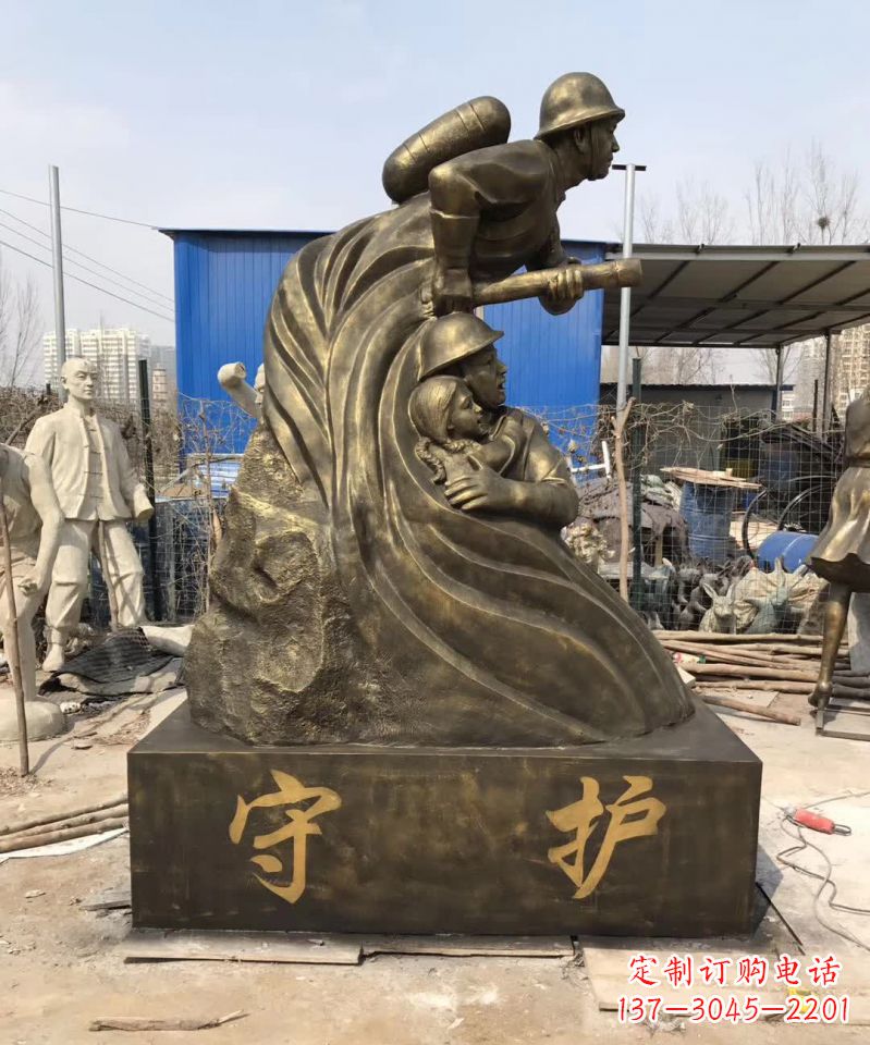 北京消防员铜雕112