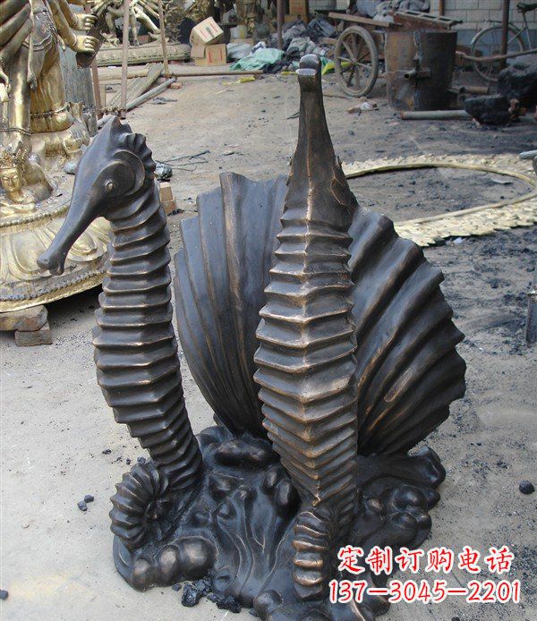 北京小区动物海马铜雕