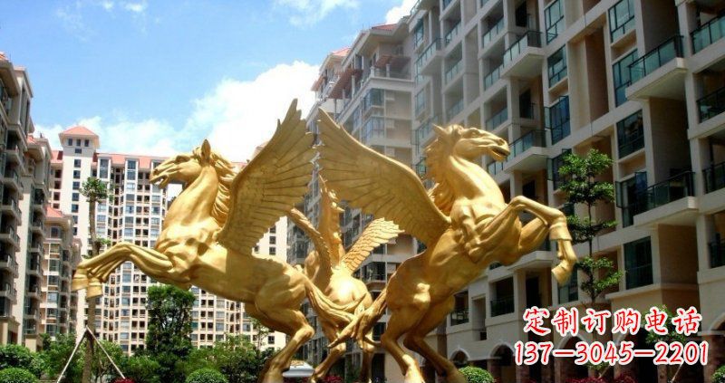 北京小区飞马动物铜雕