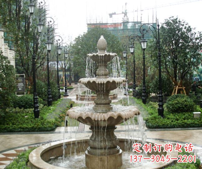 北京小区景观大理石喷泉石雕 (4)