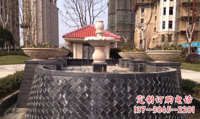 北京小区景观大理石喷泉石雕 (3)
