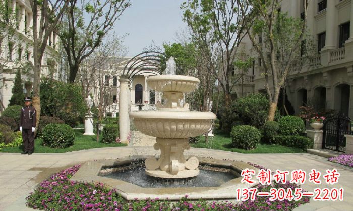 北京小区景观大理石喷泉石雕 (7)
