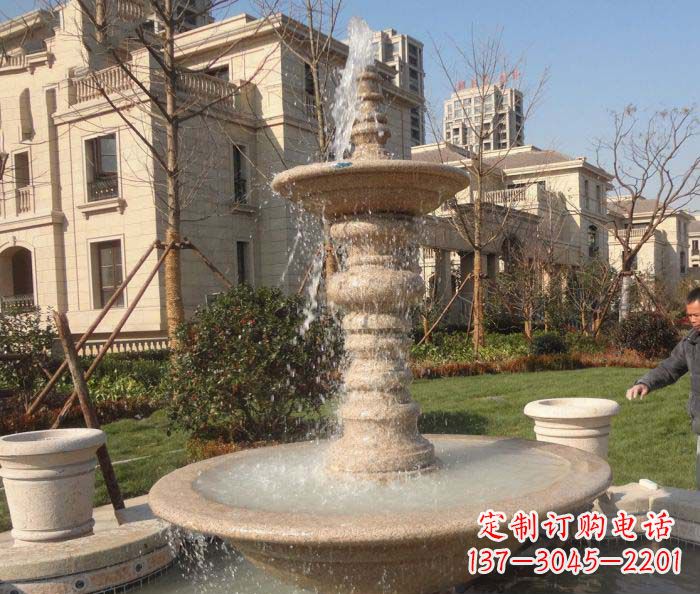 北京小区景观多层喷泉石雕 (2)
