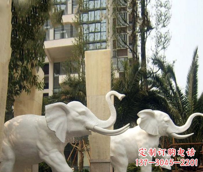北京小区景观汉白玉大象石雕