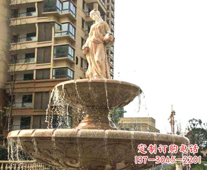 北京小区景观西方女人喷泉石雕