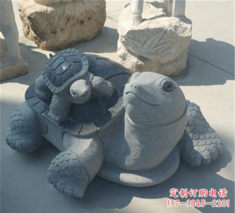 北京小区母子乌龟石雕