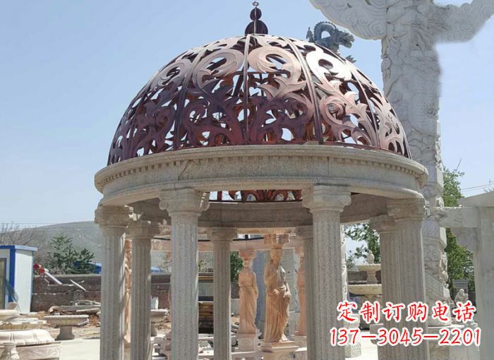 北京小区欧式圆顶凉亭石雕 (3)